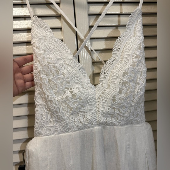 Lulus Star Spangled Ivory Backless Lace Romper - Picture 5 of 7